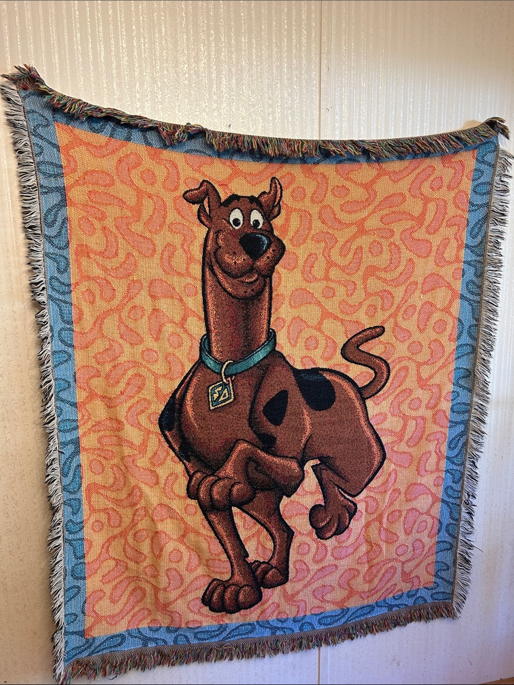 Scooby-Doo🐶🦴 Orange & Blue Woven Throw Blanket